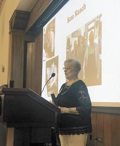 Vicki Keach accepts the Hall of Fame Award for her late husband Sam Fore Keach.